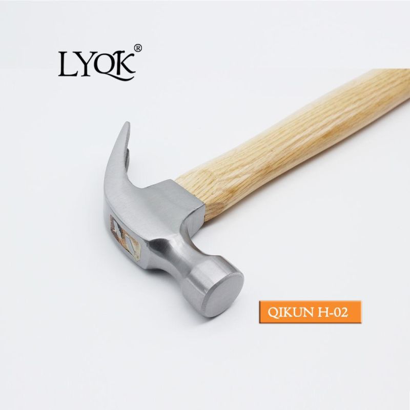 H-02 Construction Hardware Hand Tools American Type Laser-Printed Wooden Handle Claw Hammer