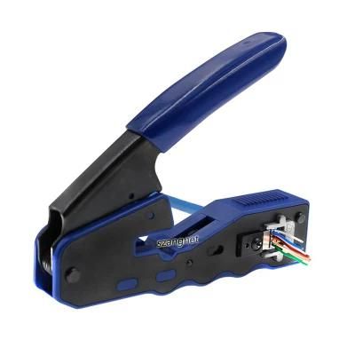 Mini RJ45 Pass Through Crimp Tool Compact Ez Crimping Tool for RJ45/Rj11 Plug