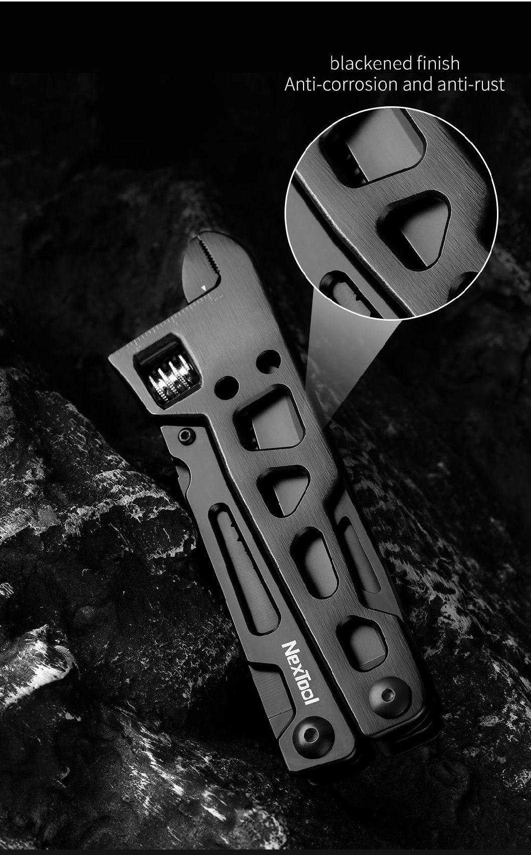 Nextool Black Coating Portable Camping Wrench Multitool with Pliers Saw