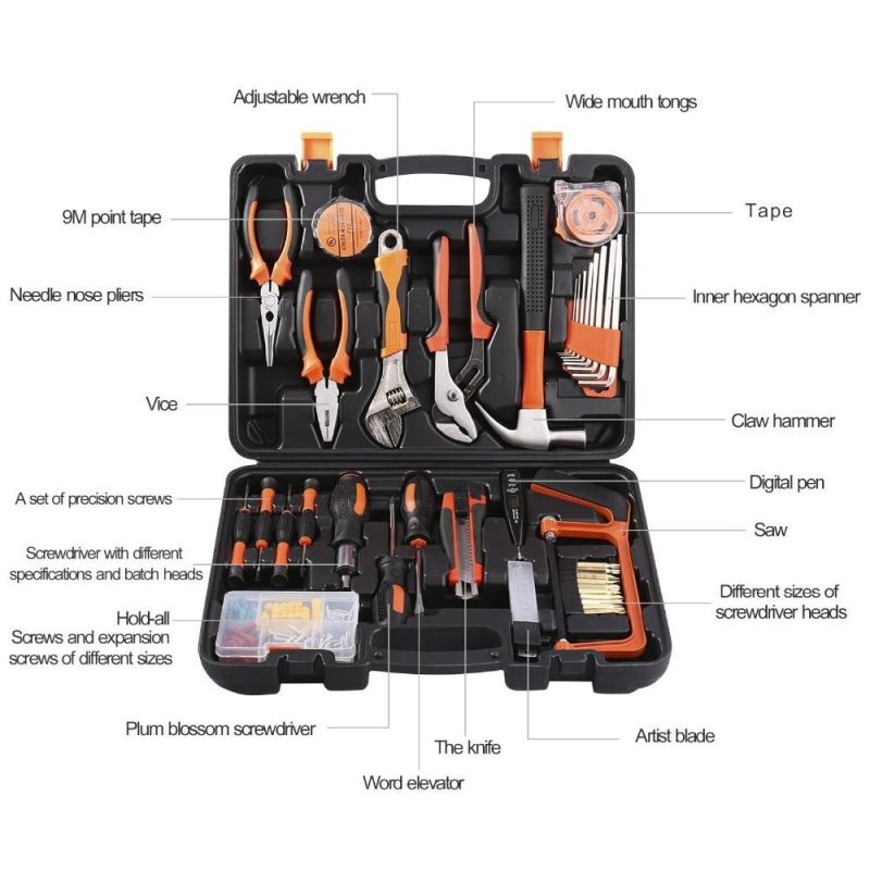 100PCS Set Hand Tool Combination Tool Kit Household Tool