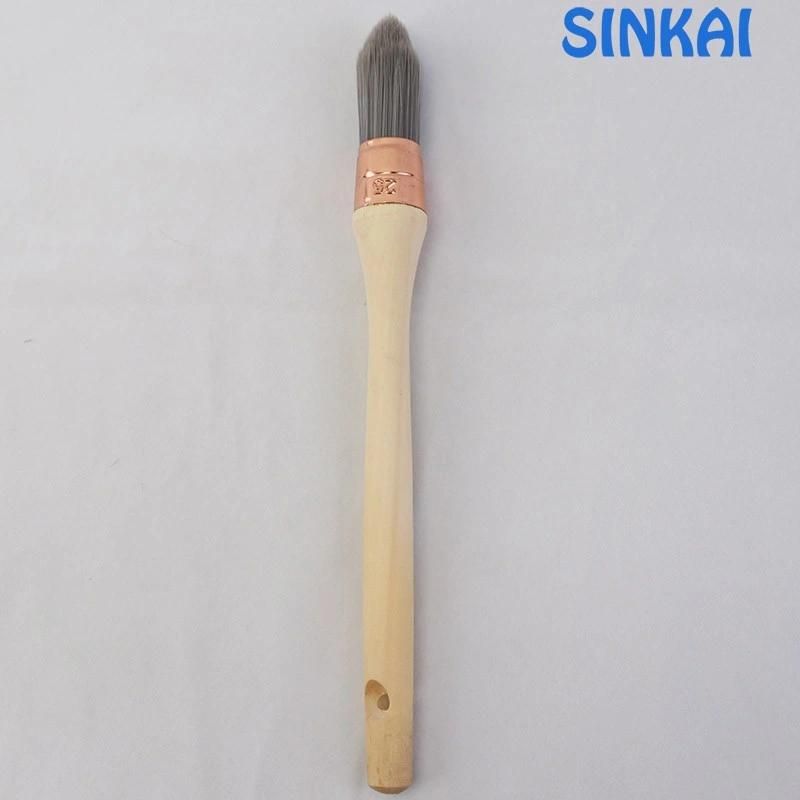 New Designer Trendy Custom Fashion Bristle Nylon Hair Wood Handle Round Brush