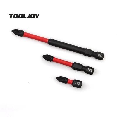 High Standard Black Finish Torsion Philips Screwdriver Bit with Color Ring