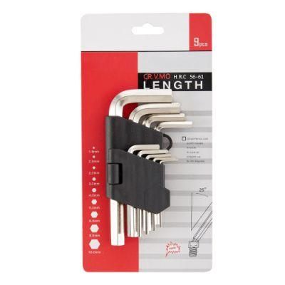 9 PCS SGS Approved Plastic Case Mirror Finish Hex Key Set