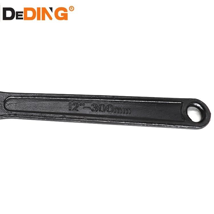 Black Lacquer Plated Thread Steel Polished Adjustable Spanner