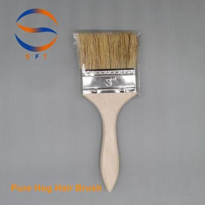 Wooden Handle White Bristle Laminating Brushes Paint Brushes for FRP