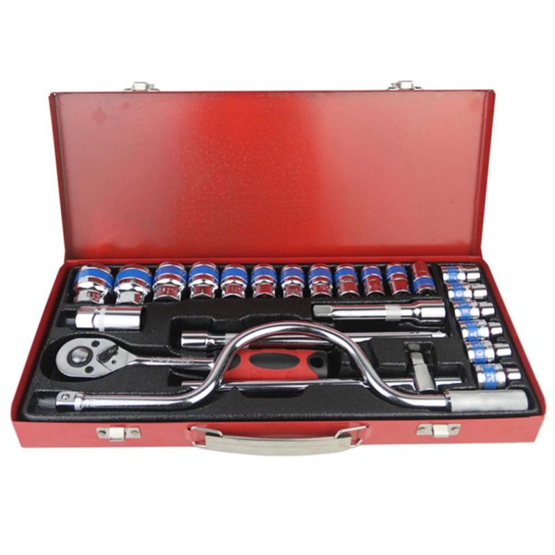 24 PCS Tool Cabinet Box Kit Case Hand Car Automotive Motorcycle Bike Bicycle Wrench Socket Set Hardware Tools