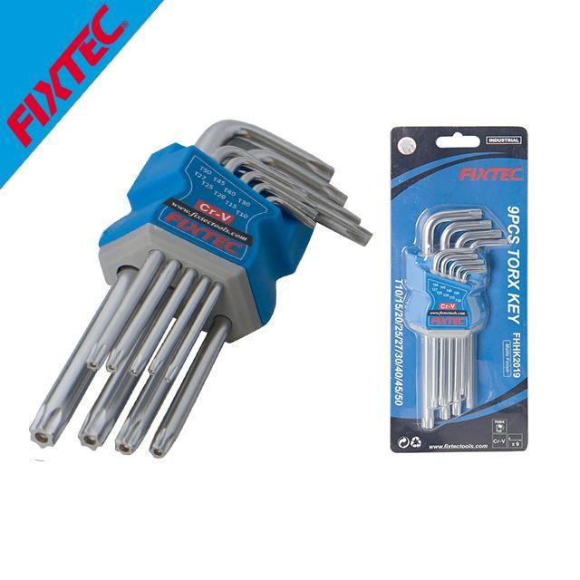 Fixtec 9PCS Cr-V Middle Length Torx Key with Matt Finish