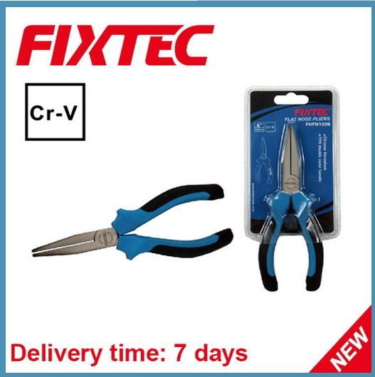 Fixtec 6" CRV Hand Flat Nose Plier Cutting Pliers