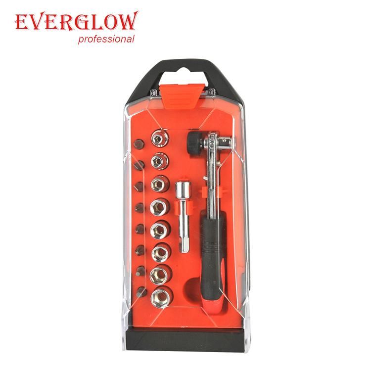 20PC Ratchet Screwdriver Set with Mini Ratchet Wrench