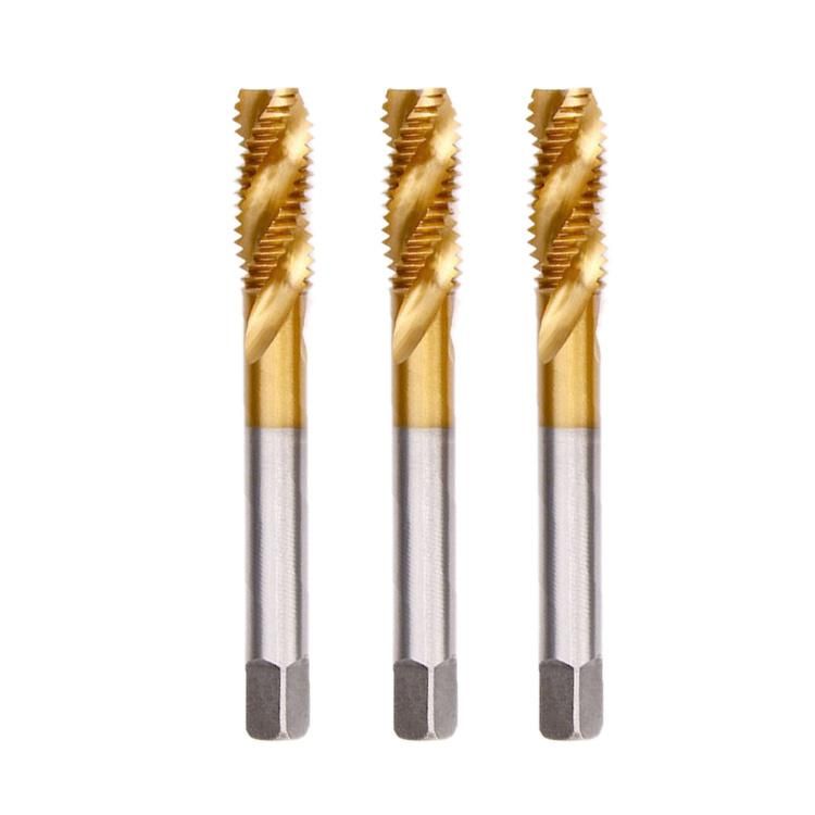 HSS Co Carbide Spiral Flute Thread Taps with Tin Coating