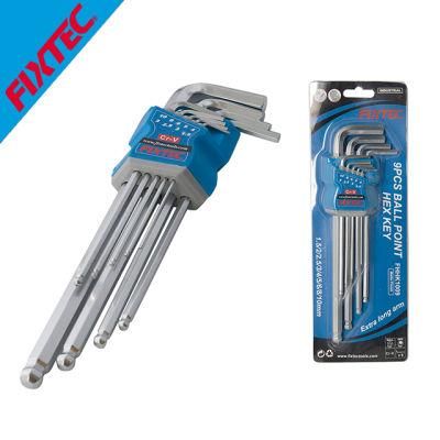 Fixtec 9PCS Cr-V Long Arm Ball Point Hex Key with Matt Finish