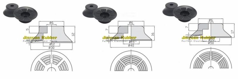 Custom Industrial Black Soft NBR Nr Silicone Rubber Miniature Vacuum Suction Cup Made in China