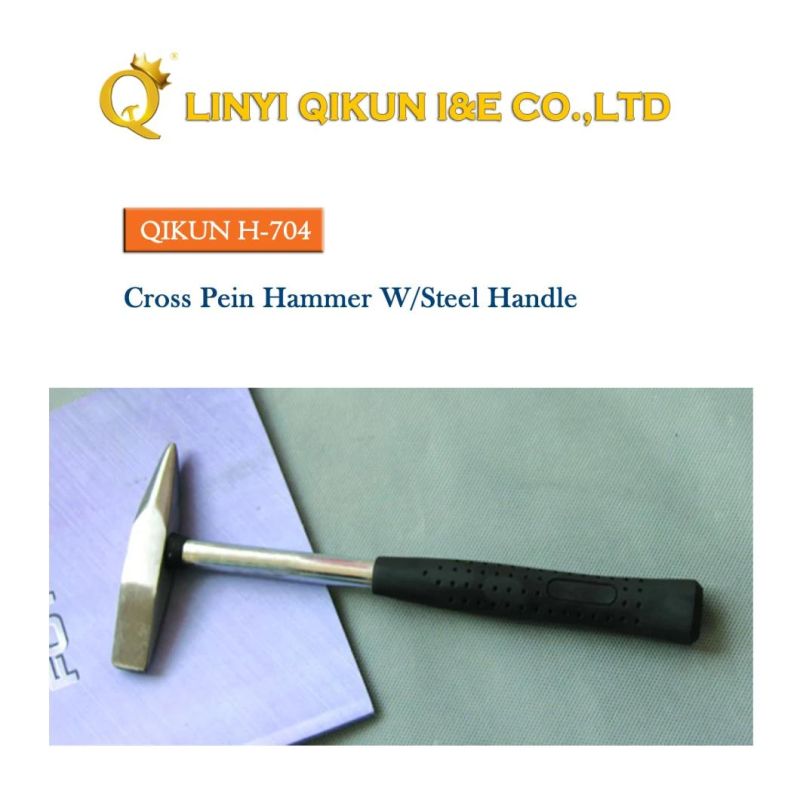 H-703 Construction Hardware Hand Tools Cross Pein Hammer with Rubber Plastic Coated Handle