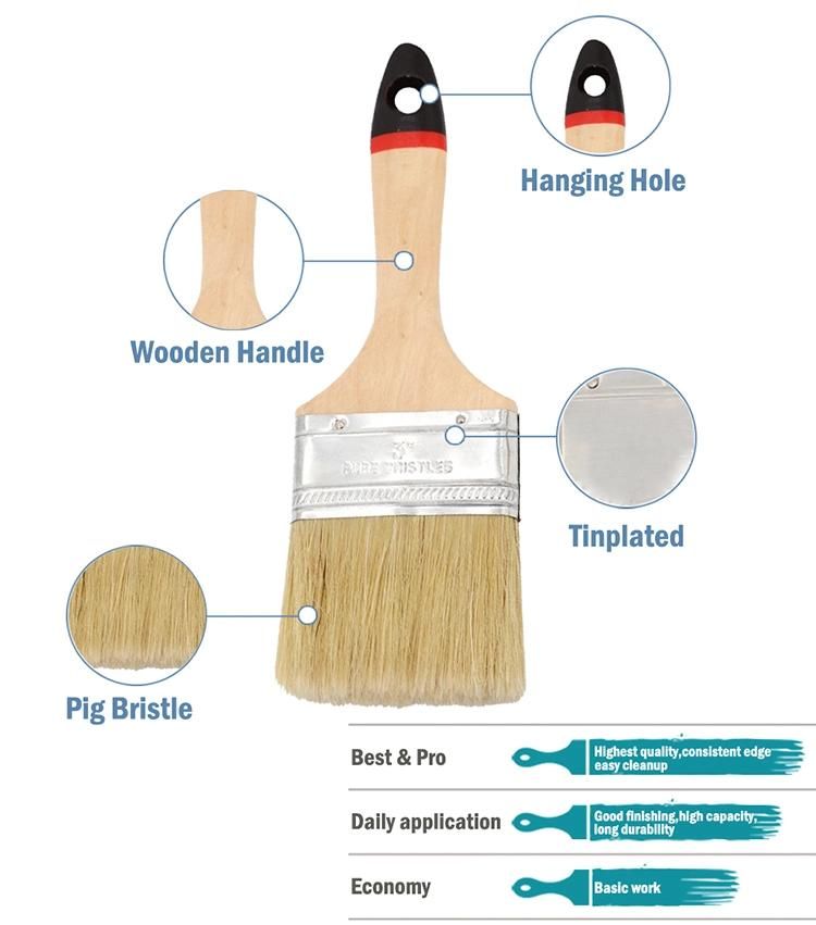 Bristle Paint Brush with Wood Handle 31142 Hand Tool