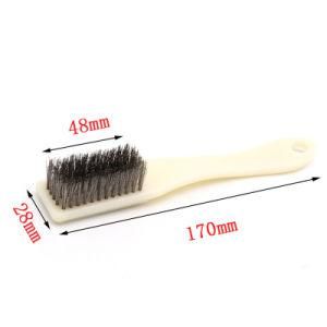 1PC 6 Row Plastic Handle Stainless Steel Wire Cleaning Polish Brush Tool