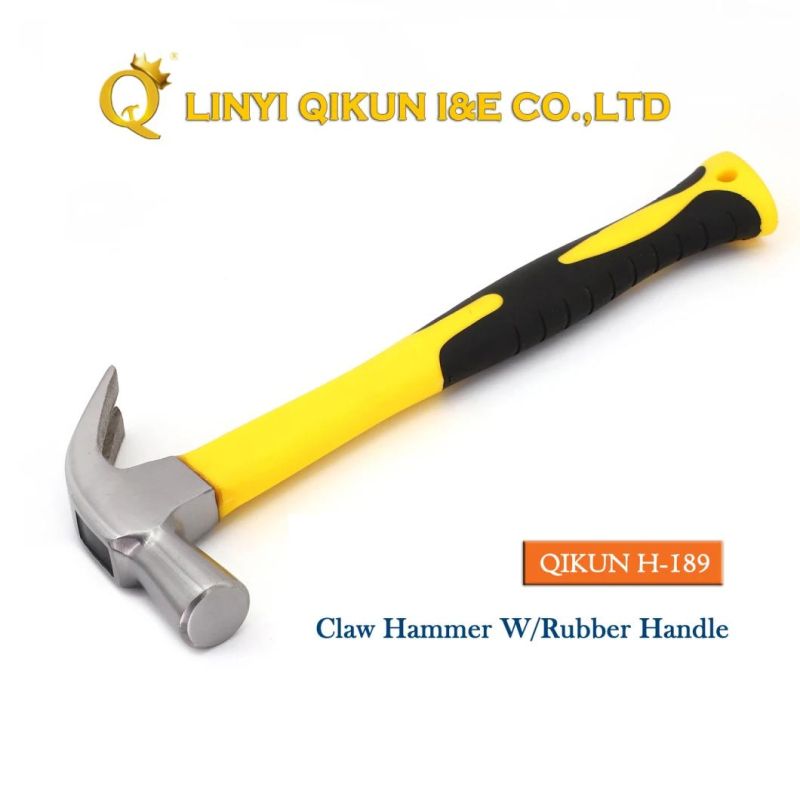 H-184 Construction Hardware Hand Tools American Straight Type Claw Hammer with Wood Handle