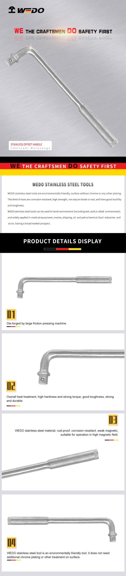 WEDO Stainless Steel Offset Handle 304/316/420 Material