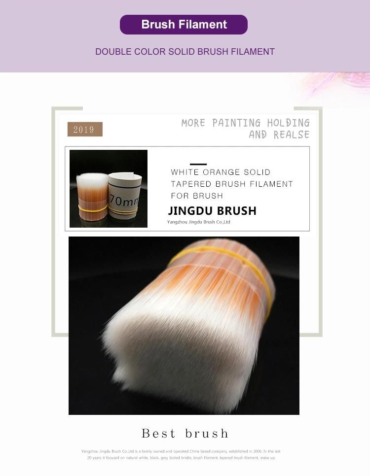 White Orange Hollow Solid Tapered Synthetic Brush Filament