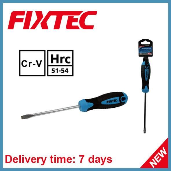 Fixtec CRV Hand Tools 100mm Slotted Screwdriver