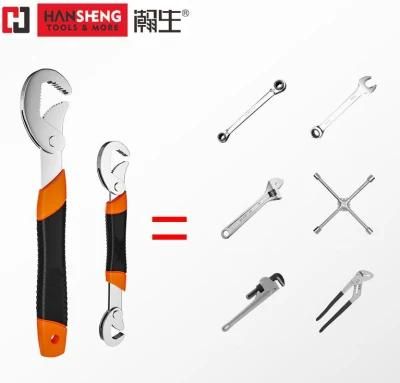 Multi-Function Wrench, Universal Wrench, Made of Carbon Steel, Universal Spanner, with PVC Handle