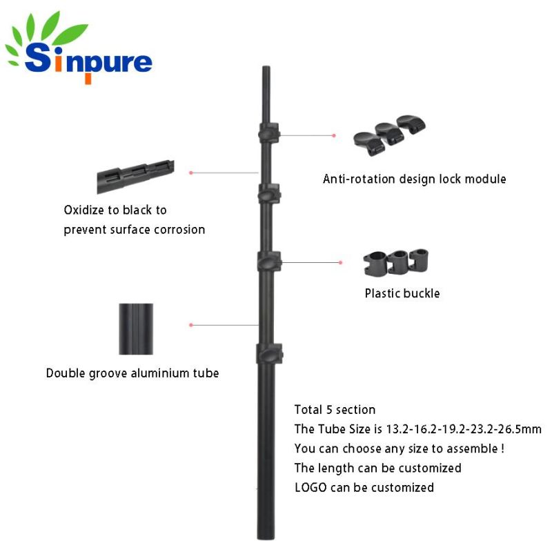 Customized Aluminum Telescopic Pole with Flip Lock