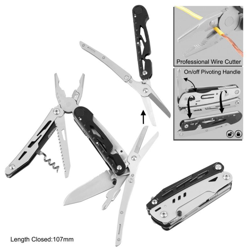 Stainless Steel Multi Function Tool Multitools Multi Function Plilers with Scissors (#8514)