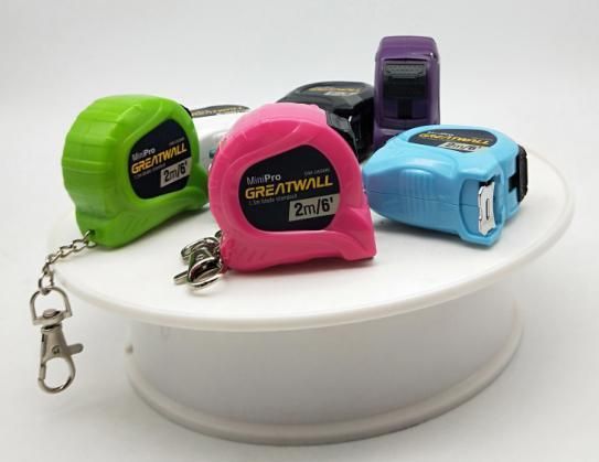 Mini 2m*16mm Gift Tapes Transparent ABS Tape Measure with Keychain Customized Measuring Tape