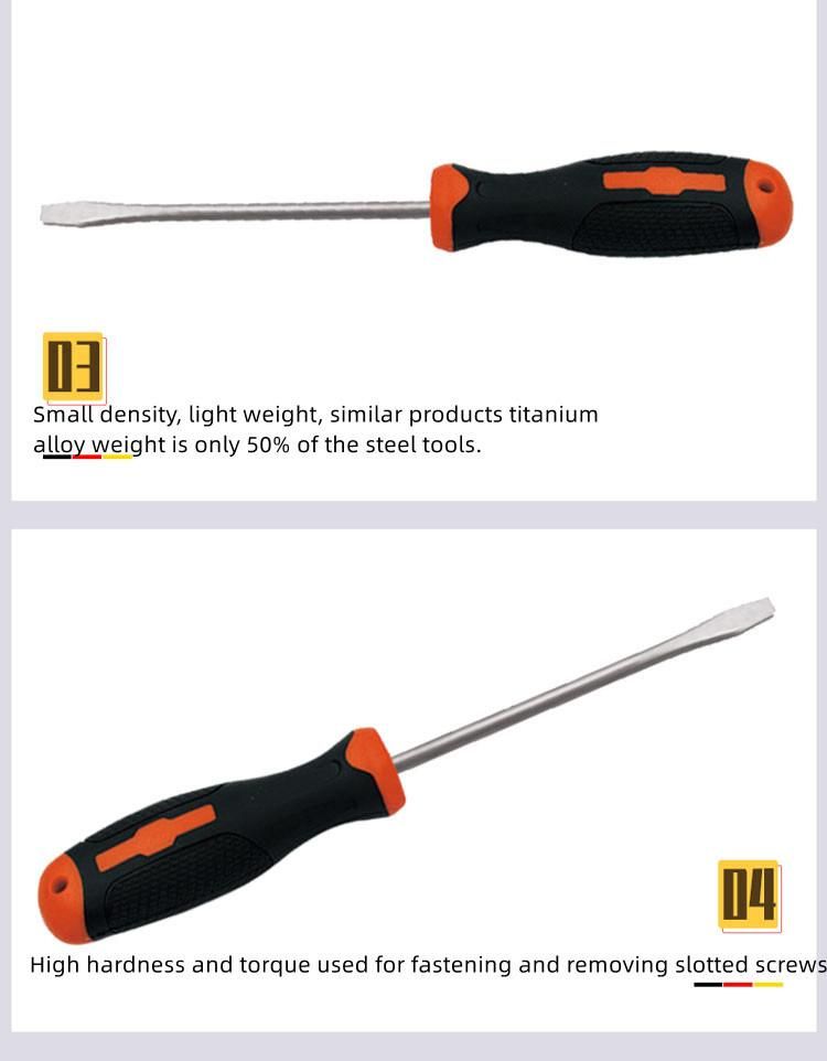 Wedo Titanium Slotted Screwdriver Non-Magnetic Flat-Head Screwdriver Anti-Slip Handle