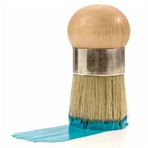 Natural Bristle Round Chalk Wax Wall Paint Brush for Furniture Painting