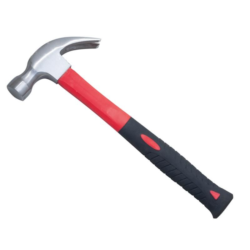 Wholesale Consitruation Tools 45#Carbon Steel 8oz Claw Hammer with Fiber Glass Handle