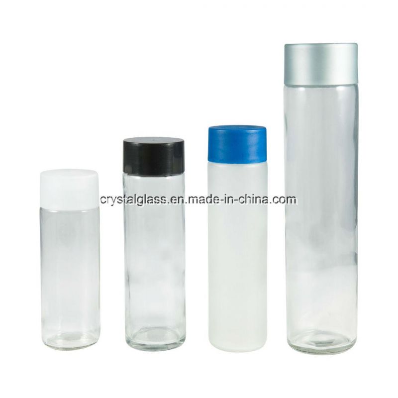 Glass Bottle 375ml 400ml 500ml Voss Style Mineral Water Glass Bottle with Screw Plastic Cap