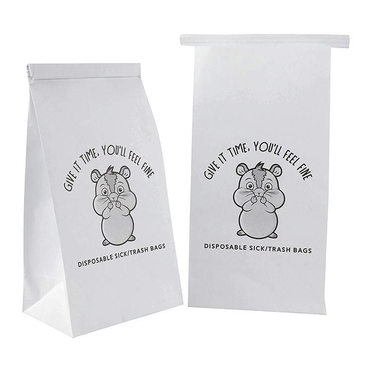 Biodegradable Disposable Airsickness Vomit Packaging Paper Bag