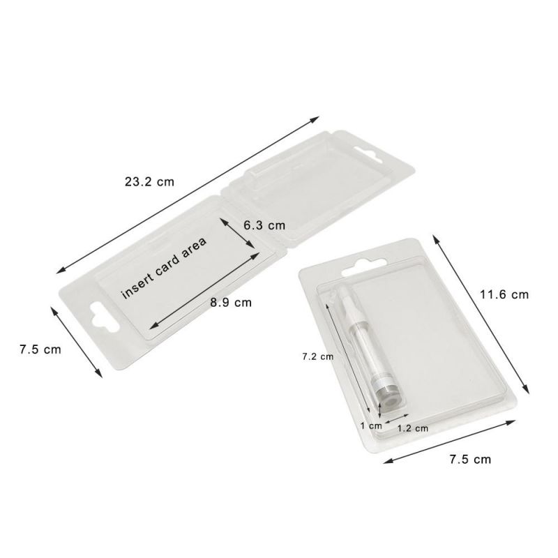 Clear Double Clamshell Cartridge Pen 1ml Vape Blister Pack