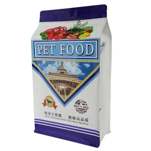 Flat Bottom Pet Food Packaging Plastic Bag for Dog Food