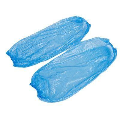 Clear &amp; Blue Disposable PE Sleeve Cover, Food Processing Arm Sleeves