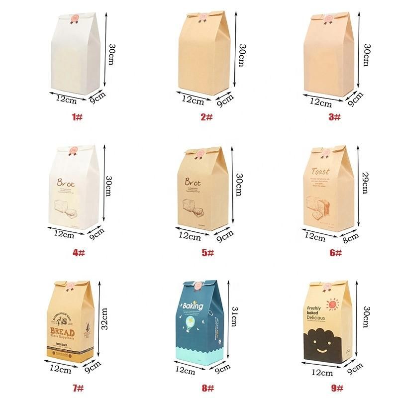 Roast Toast Bread Bakery Paper Bag with Clear Plastic Window