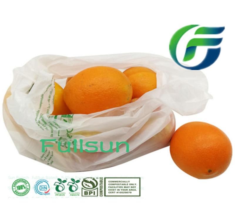 Biodegradable Retail Bag Supermarket Food Packaging Custom Tote Compostable Promotional Handle Shopping Plastic Bag
