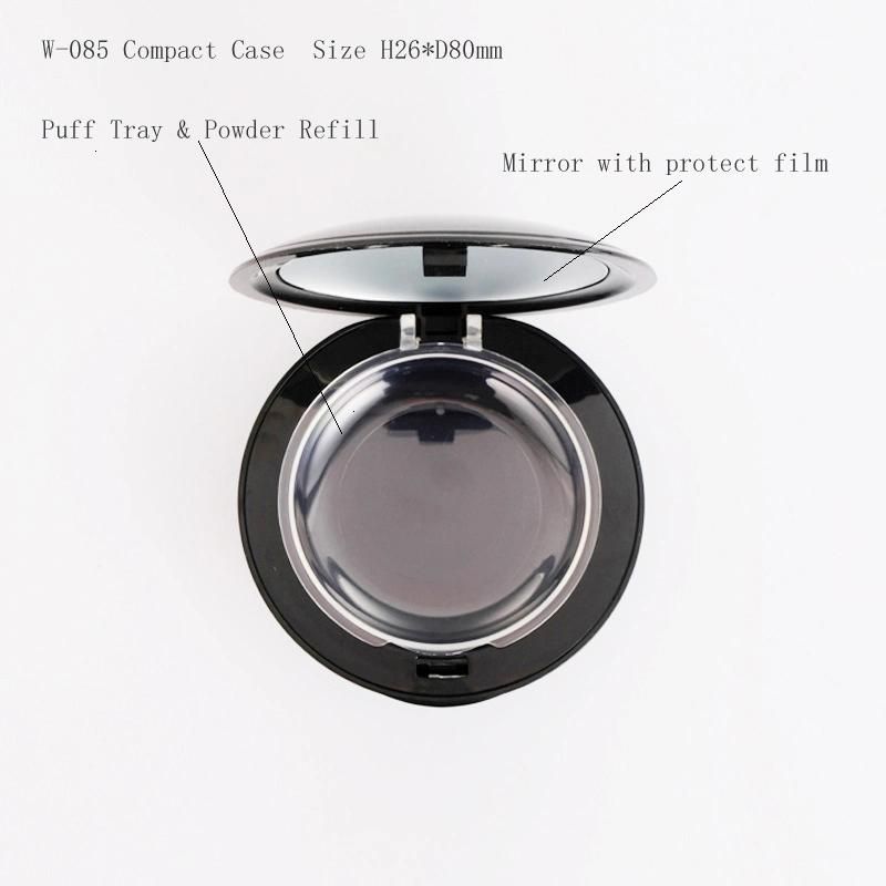 High Quality 10g Plastic Round Compact Case for Pressed Powder Cosmetic Packaging