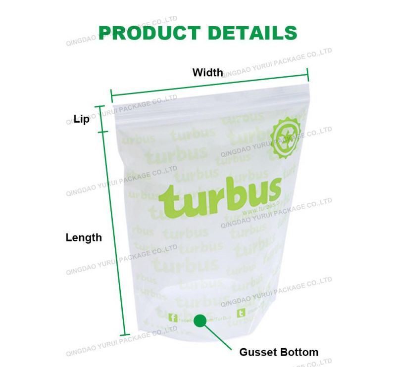 LDPE Custom Printed Reclosable Bags Stand up Pouch for Food Packing