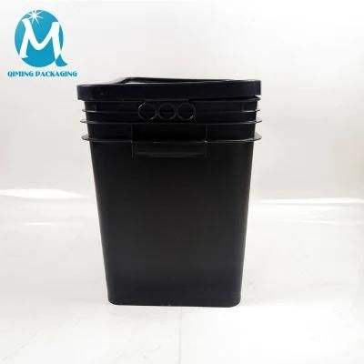 High Quality Hot Selling Food Grade Square Plastic Honey Bucket Rectangular Plastic Bucket with Lid and Handle