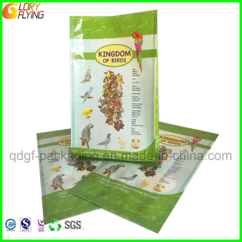 Food Packaging Plastic Bag with Zipper for Birds Food/Stand up Bag