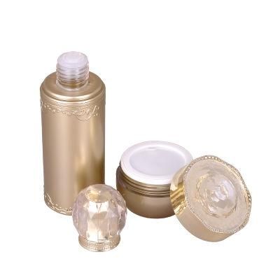 High-Grade 120ml 130ml Gold Acrylic Plastic Bottle Cosmetic Packaging for Skin Care