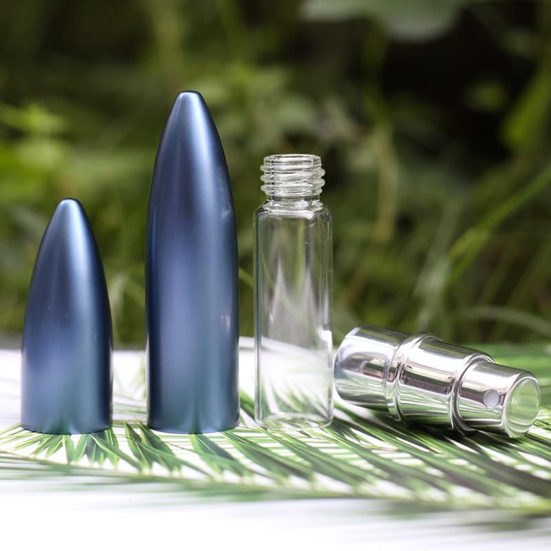 6ml Bullet Shape Aluminum Bottle Portable Mini Refillable Perfume Containers Atomizer Glass Cosmetic Makeup Scent Vials