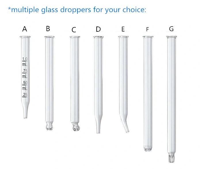 10ml 15ml Square Clear/Transparent Essential Oil/Serum Glass Dropper Bottle with White Plastic Dropper Cap