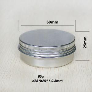 60g Screw Aluminum Tin Jar for Cream, Lip Balm, Hair Wax, Candle, Spice