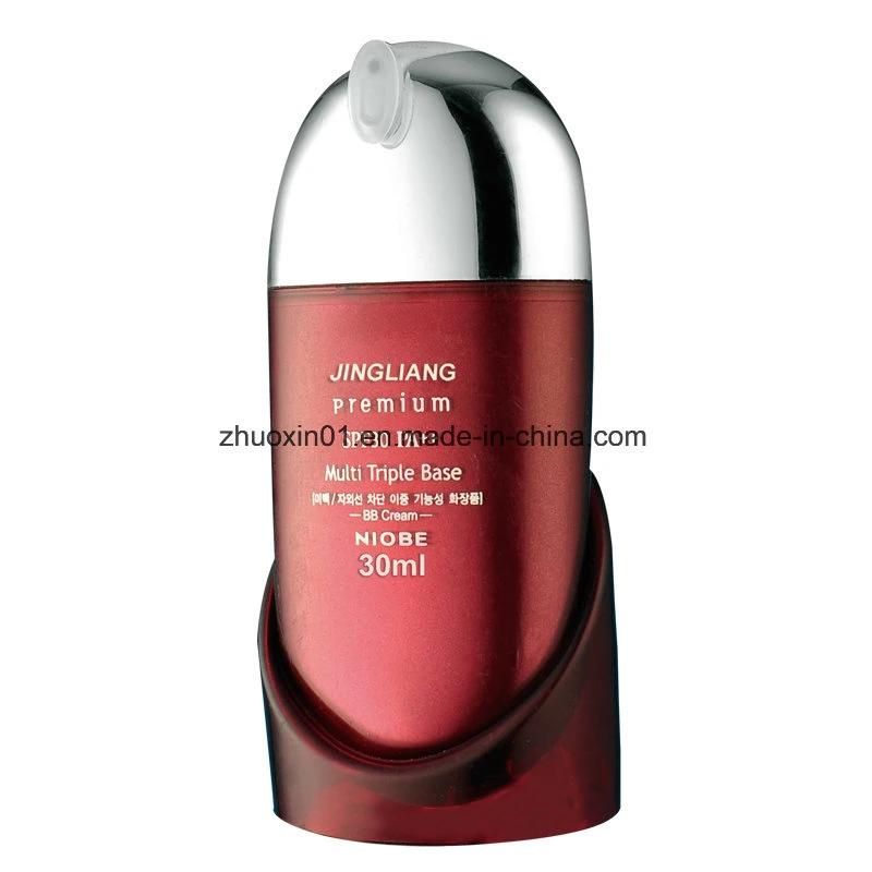 Cylinder Acrylic Dual Chamber Skincare Cosmetic Airless Cream Bottle