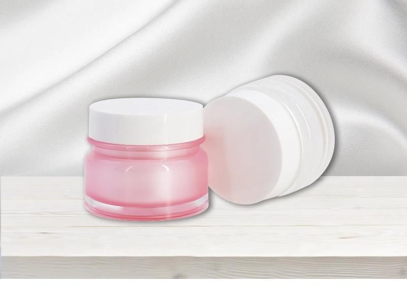 Luxury Empty Skincare Packaging Pink Pearl Acrylic Cosmetic Jar 30g 50g