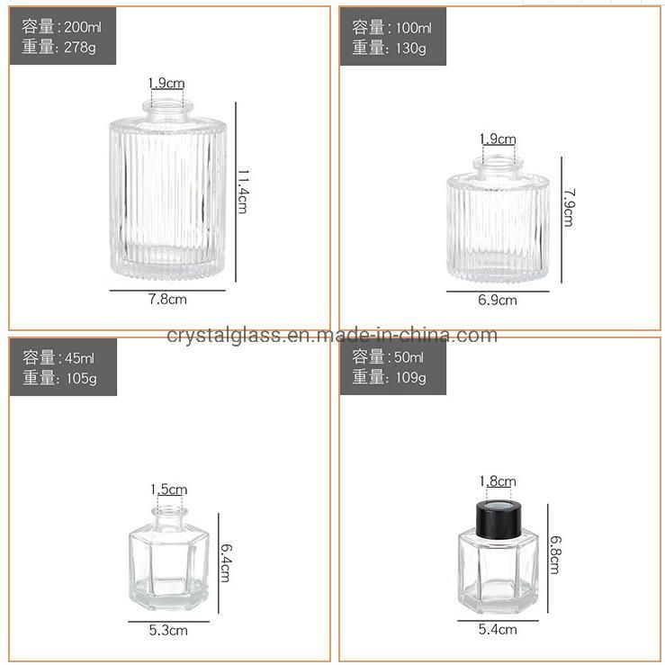 50ml 100ml Clear Diffuser Aroma Glass Bottle with Seal and Screw Cap