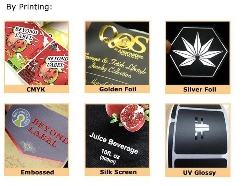 Decent Custom Peelable Adhesive Beverage Packing Paper Gold Foil Stamping Label Embossed Sticker