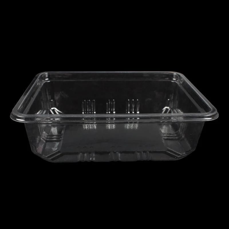 Black plastic meat vegetable fruit packaging tray